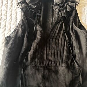 Elegant Black Ruffled Blouse